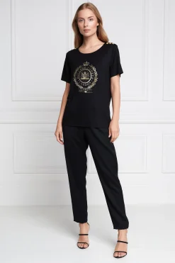 Fashion Ornate Crest Tee Women Tees