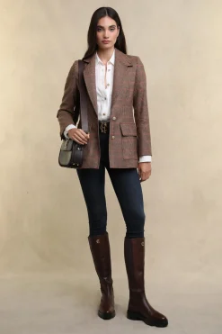 Hot Paddington Blazer (Clarence Check Merlot) Women Blazers|Tailoring