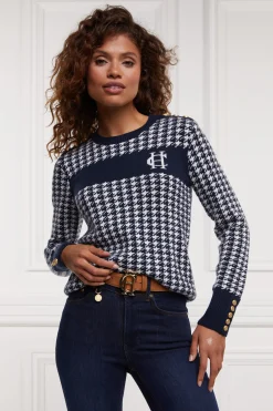 Clearance Panel Crew Neck Knit (Ink Navy) Women Knitwear