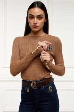 Sale Princeton Crew Neck Knit (Dark Camel) Women Knitwear