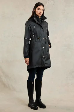 Sale Rain Coat (Matte Black) Women Coats|Backpack