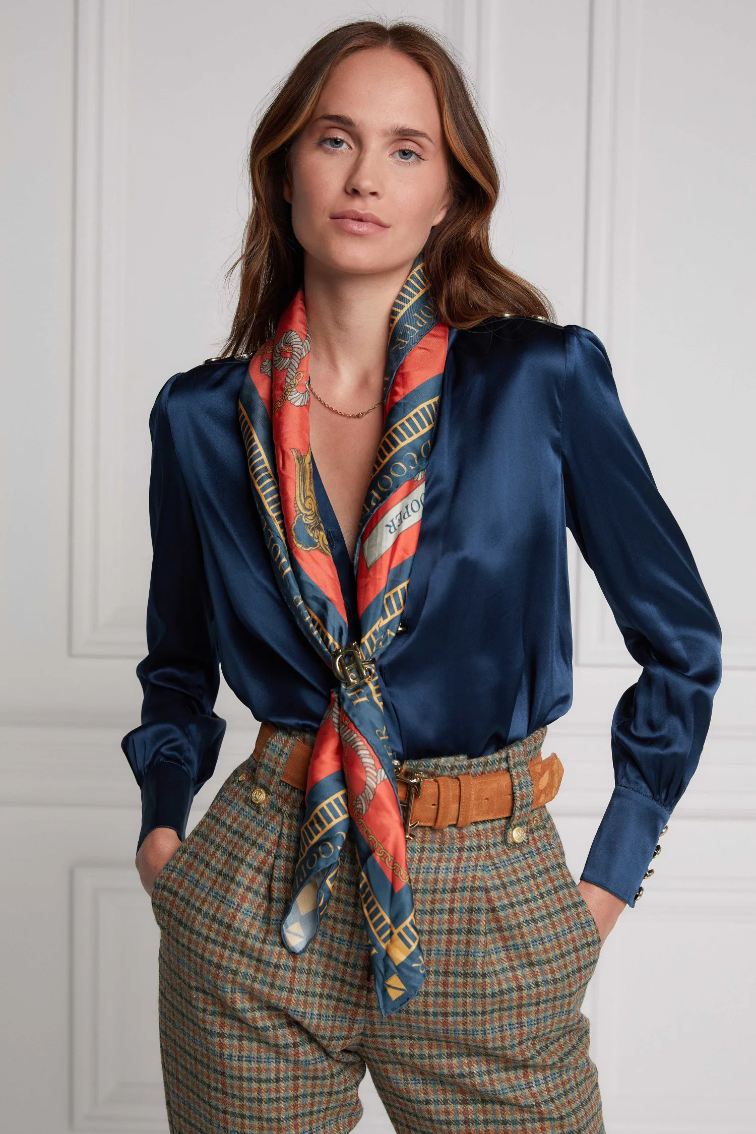 Outlet Regal Horse Silk Scarf (Ink Navy Neroli) Women Scarves|Scarves