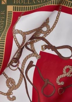 Hot Regal Horse Silk Scarf (Racing Green Heritage Red) Women Scarves|Scarves