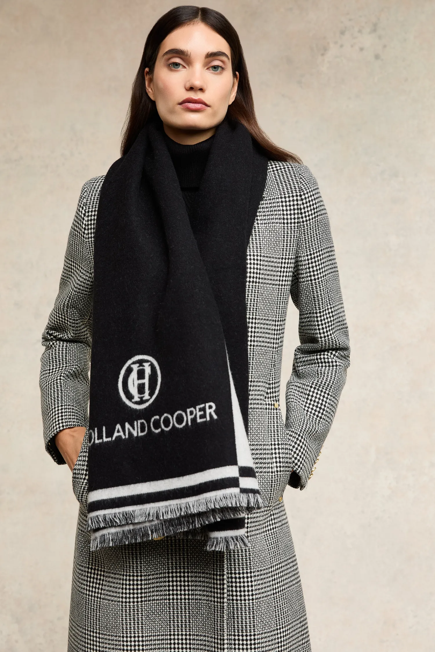 Fashion Regency Monogram Scarf (Black White) Women Scarves|Scarves