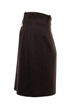 Sale Regency Skirt (Chocolate Herringbone) Women Skirts|Tailoring