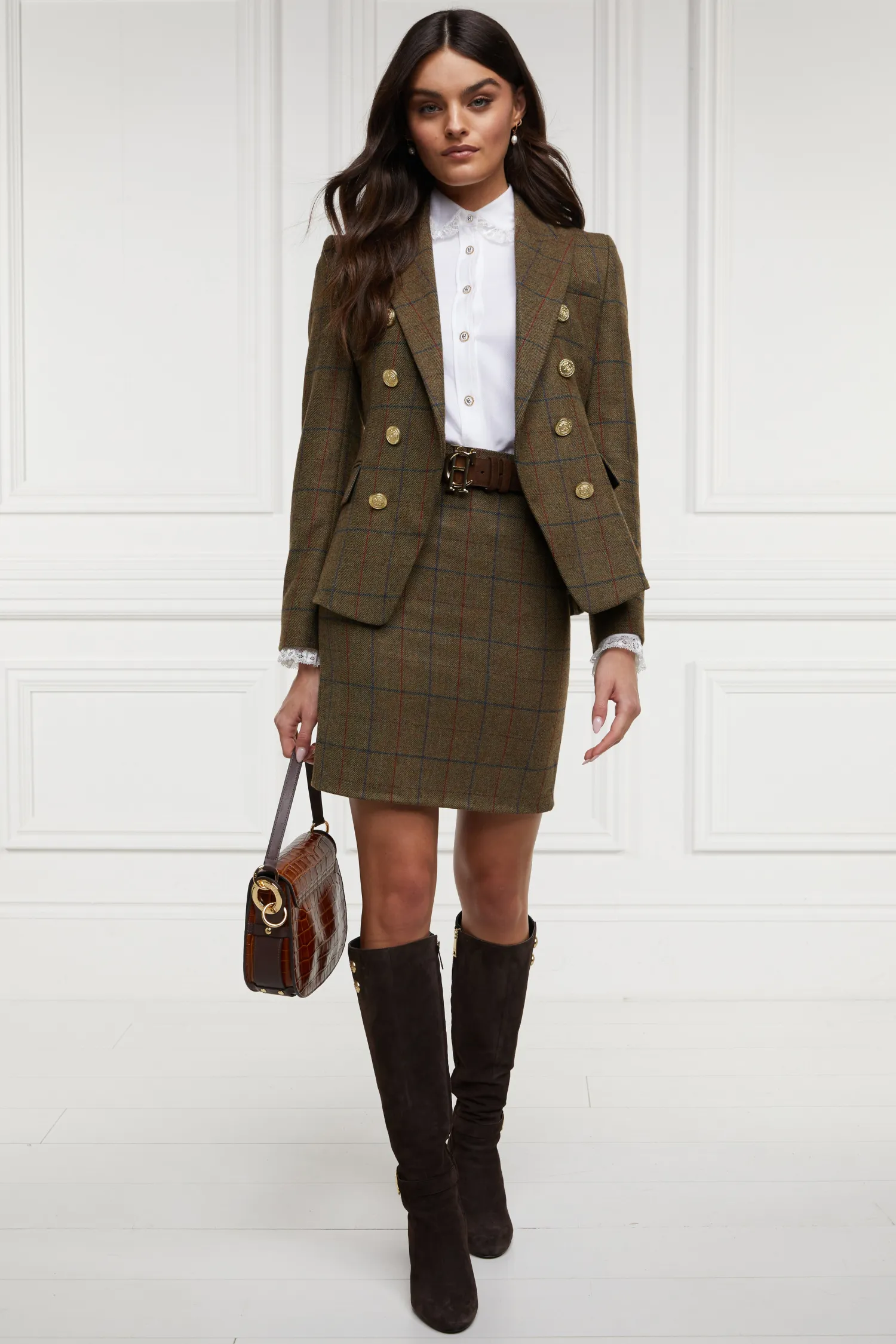 Sale Regency Skirt (Glen Green) Women Skirts|Tailoring