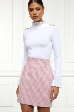 Clearance Regency Skirt (Light Pink Puppytooth) Women Skirts|Tailoring