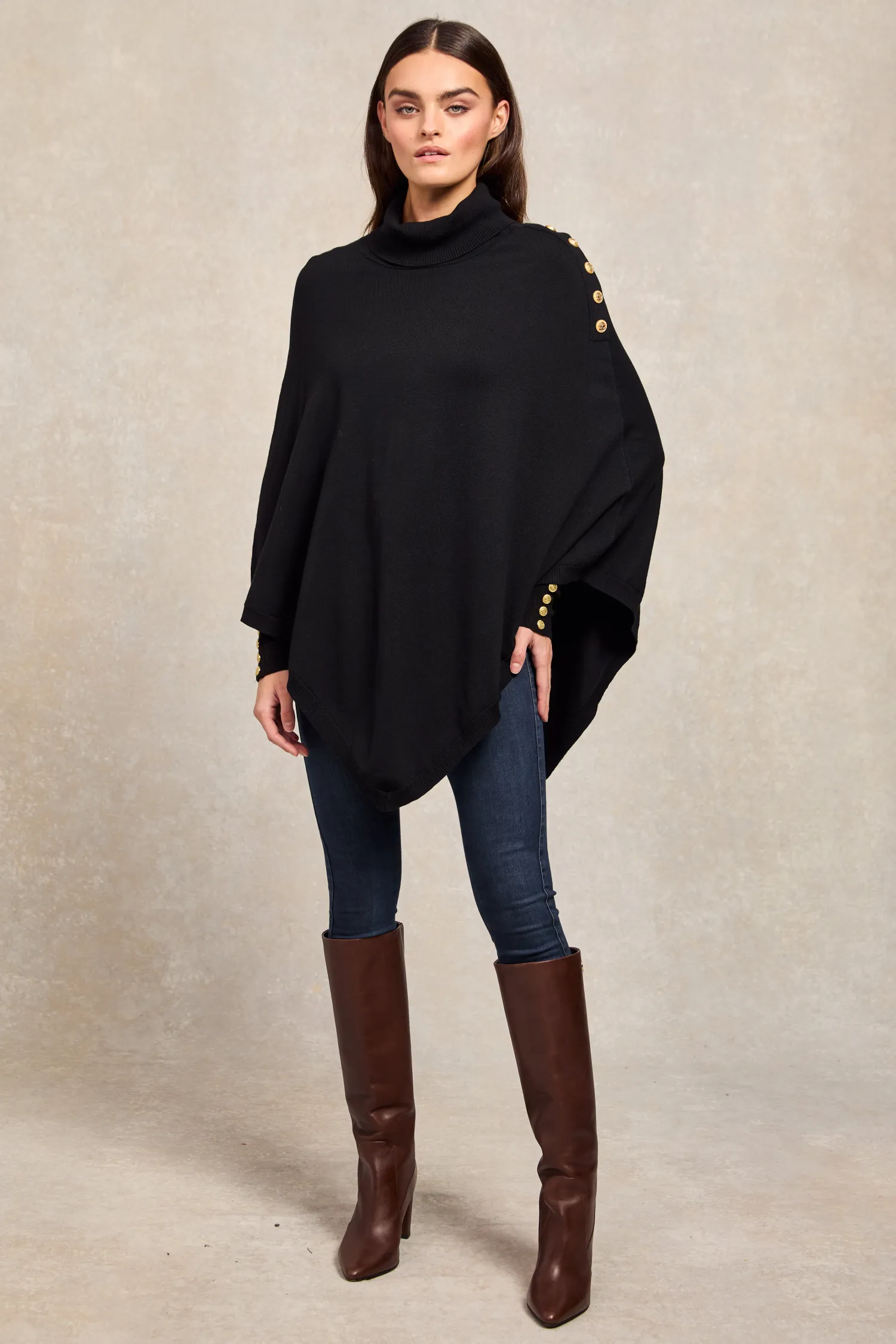 Outlet Roll Neck Cape Women Capes|Knitwear