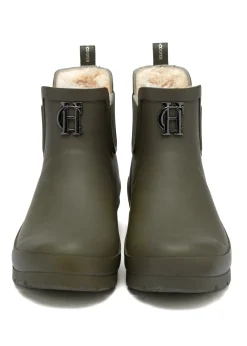 Sale Rubber Chelsea Boot (Matte Green Gunmetal) Women Wellington Boots