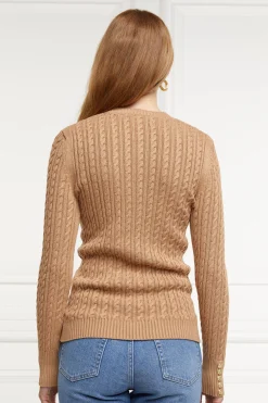 Clearance Seattle Cable Crew Knit (Dark Camel) Women Knitwear
