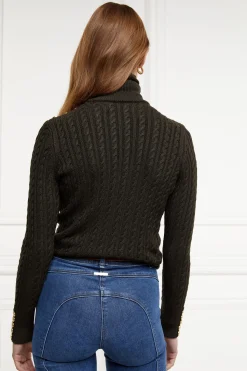 New Seattle Roll Neck Cable Knit (Fern Green) Women Knitwear