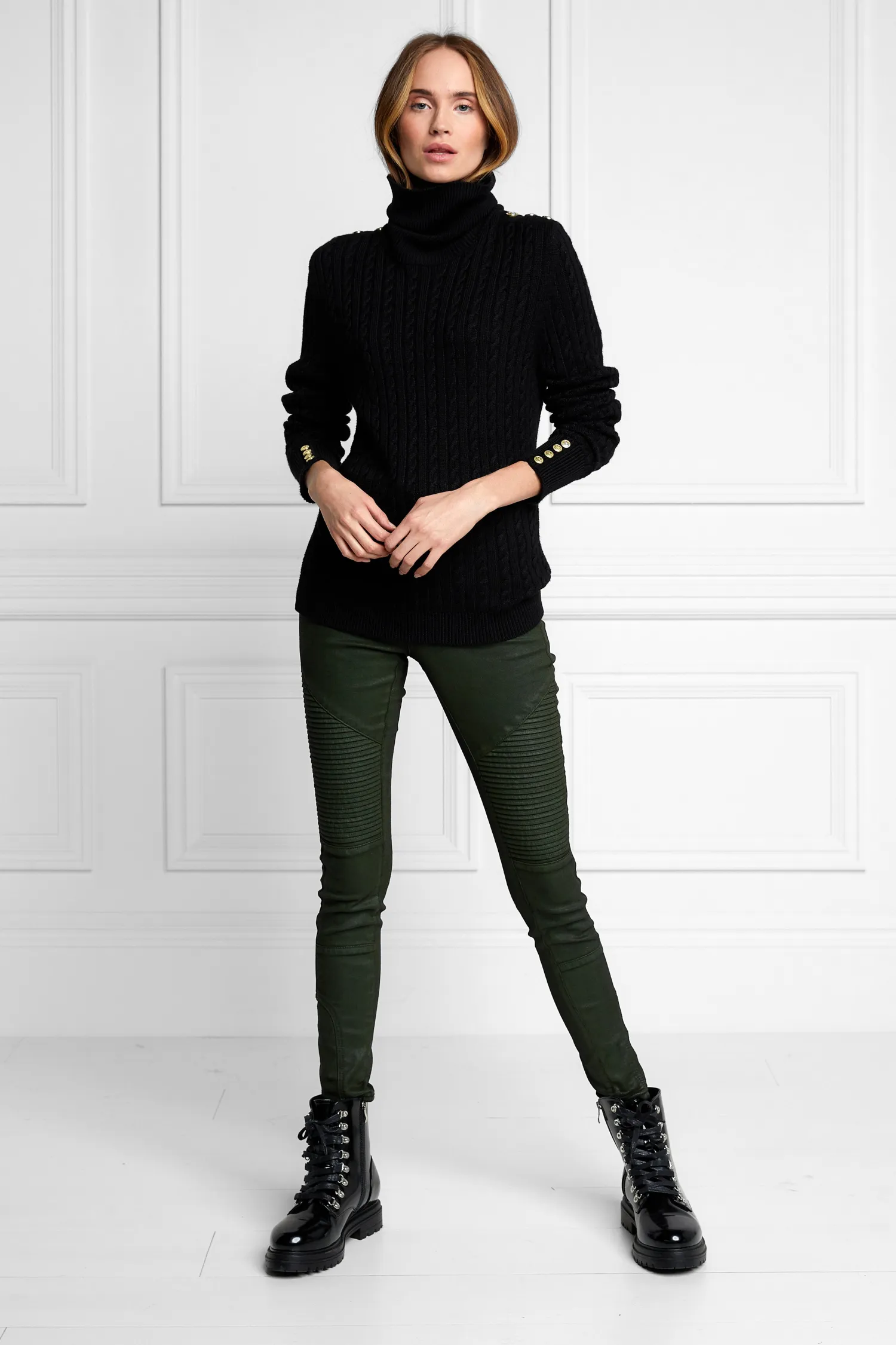 Sale Seattle Roll Neck Cable Knit Women Knitwear