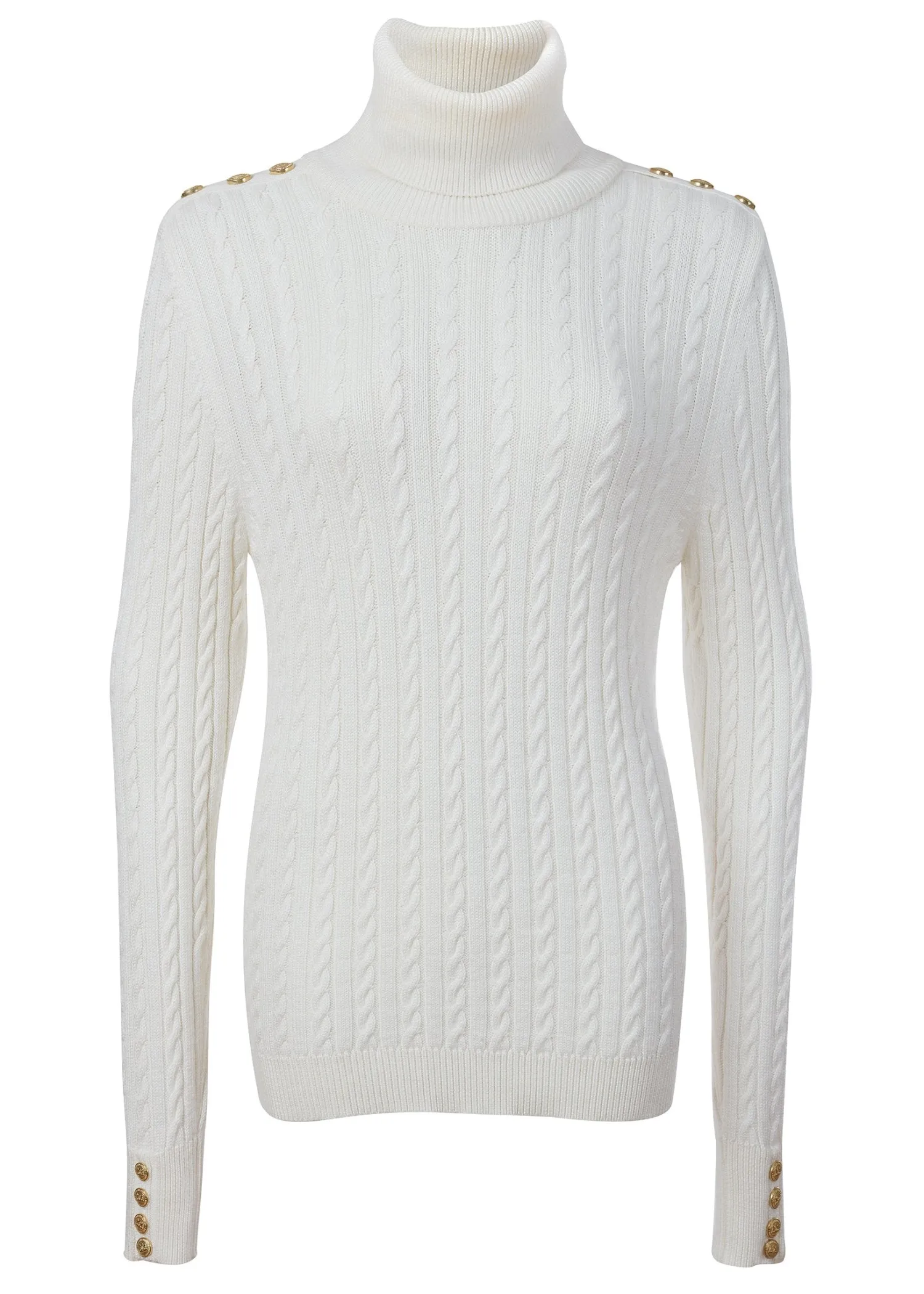 Sale Seattle Roll Neck Cable Knit (Winter White) Women Knitwear