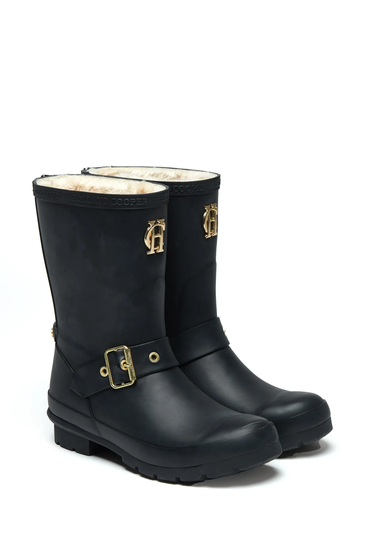 New Sherpa Lined Chelsea Wellington (Matte Black) Women Wellington Boots