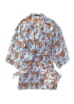 Discount Silk Dressing Gown (Sky Blue) Women Sleepwear