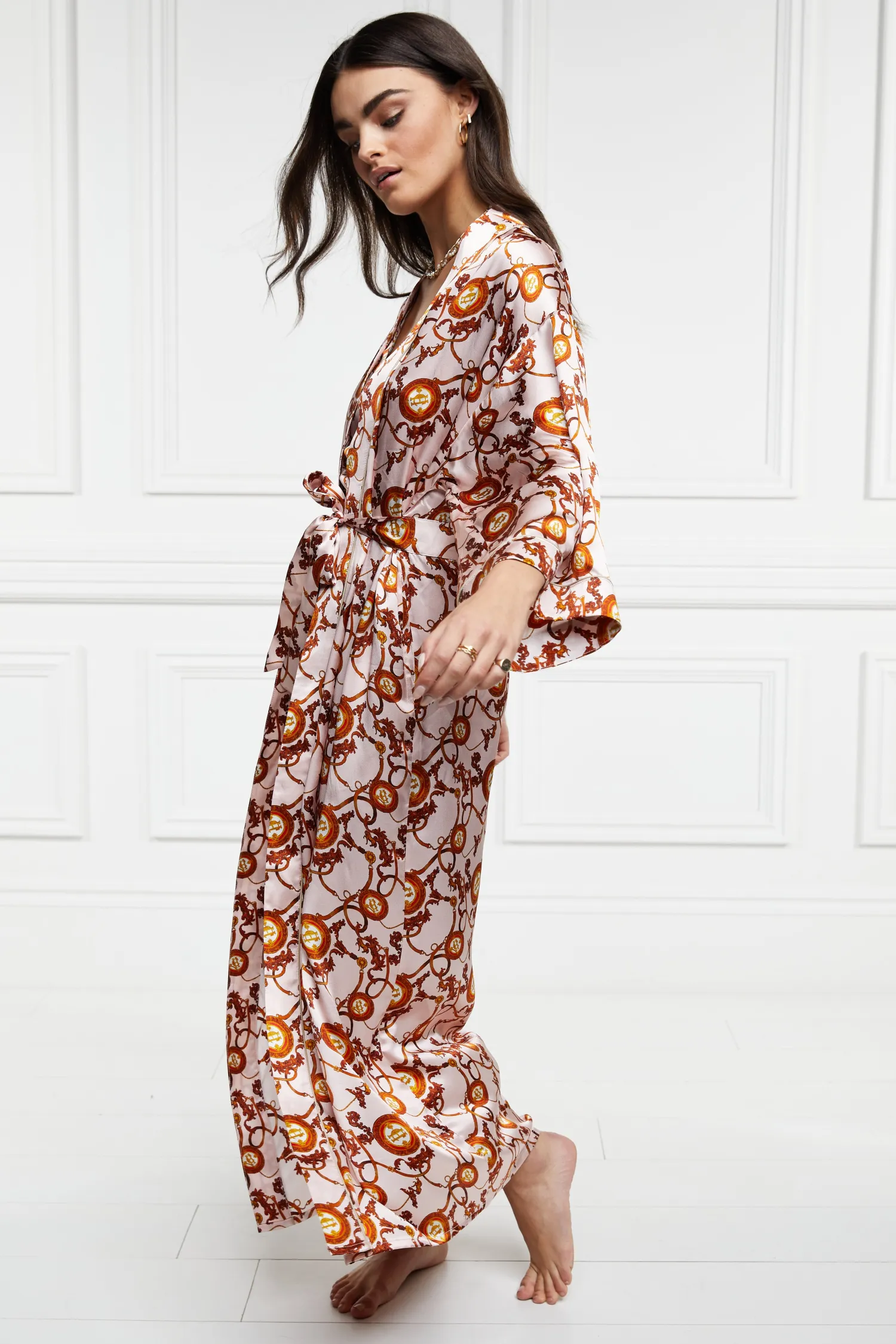 Hot Silk Full Length Dressing Gown Women Sleepwear