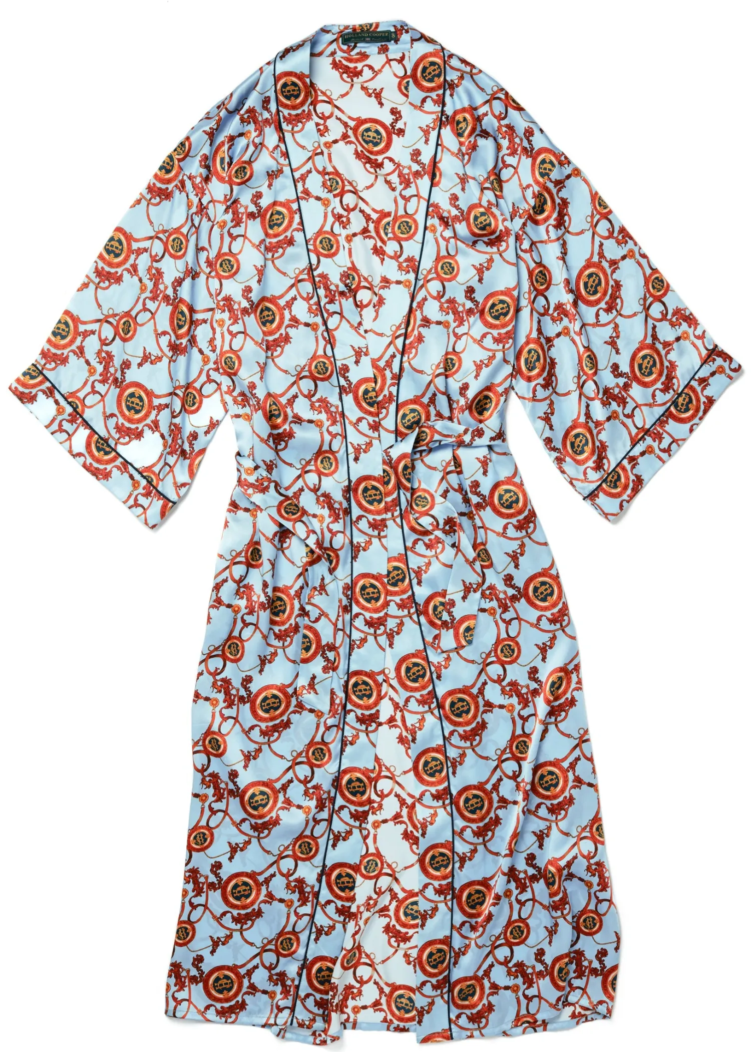 Fashion Silk Full Length Dressing Gown (Sky Blue) Women Sleepwear