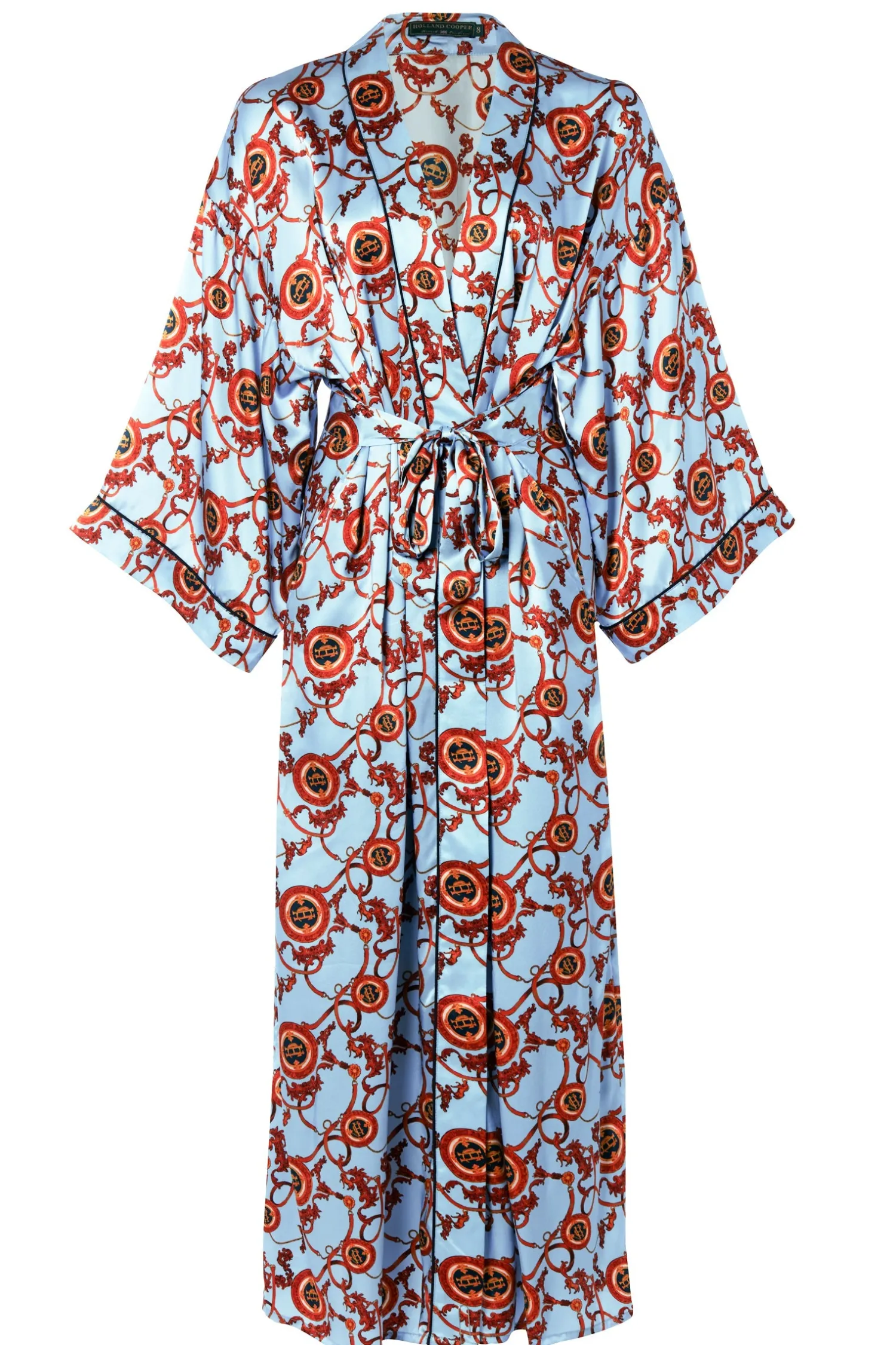 Fashion Silk Full Length Dressing Gown (Sky Blue) Women Sleepwear