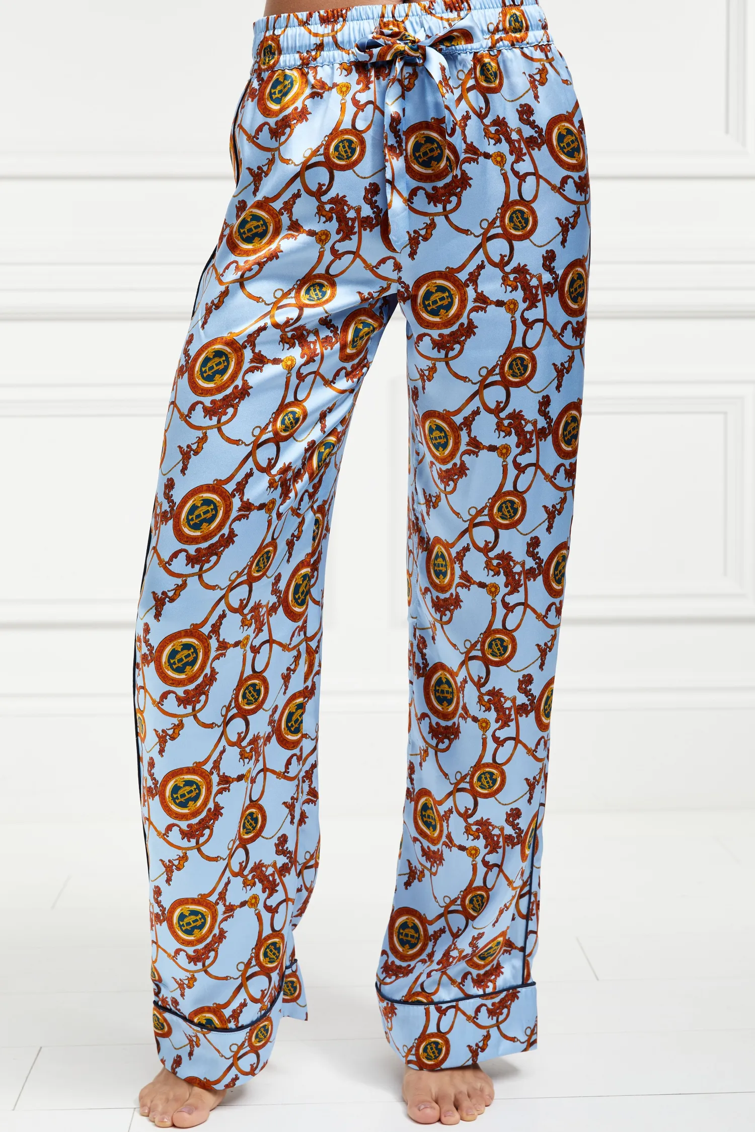 Sale Silk Pyjama Trouser (Sky Blue) Women Sleepwear