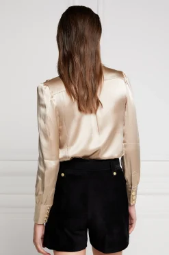 Fashion Silk V-Neck Blouse Women Shirts & Blouses