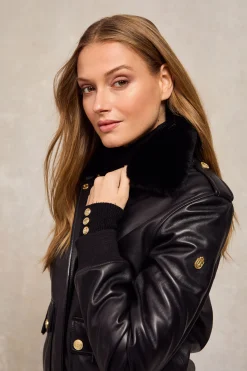 Discount Sloane Leather Bomber Women Jackets