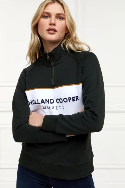 Sale Sporting Heritage Zip Henley (Racing Green) Women Hoodies & Sweatshirts|Sweatshirts