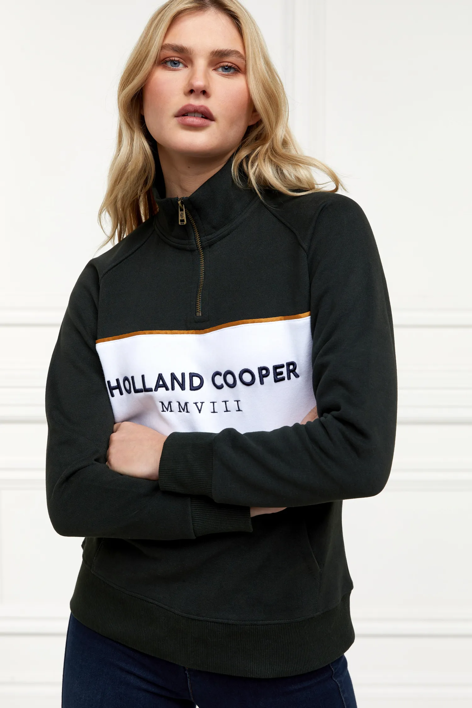 Sale Sporting Heritage Zip Henley (Racing Green) Women Hoodies & Sweatshirts|Sweatshirts