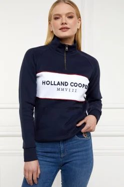 Online Sporting Heritage Zip Henley (Ink Navy) Women Hoodies & Sweatshirts|Sweatshirts