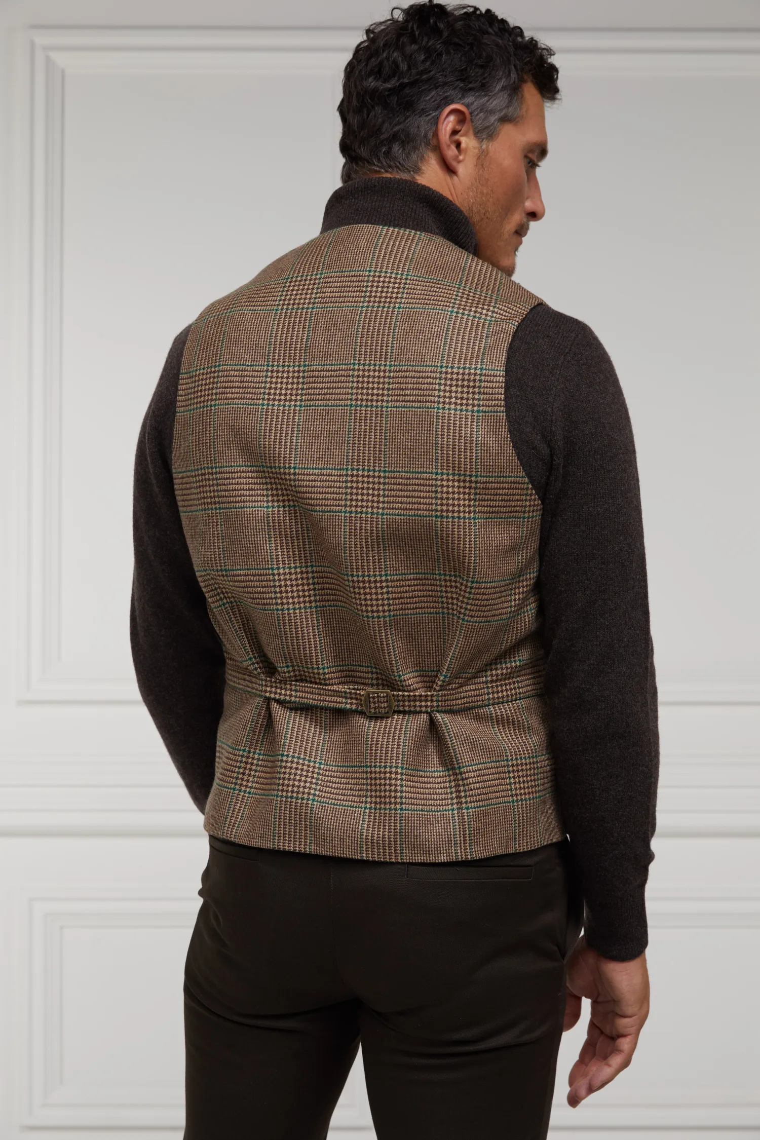 Outlet St James Waistcoat (Clarence Check Forest) Waistcoats