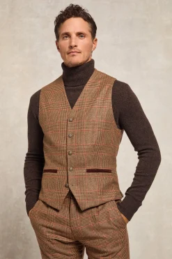 Sale St James Waistcoat (Clarence Check Merlot) Waistcoats