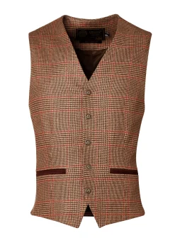 Sale St James Waistcoat (Clarence Check Merlot) Waistcoats