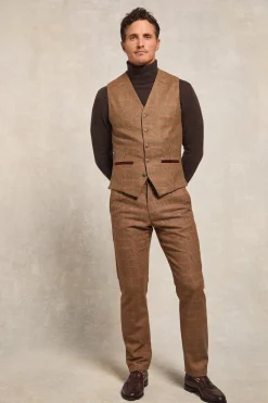 Sale St James Waistcoat (Clarence Check Merlot) Waistcoats
