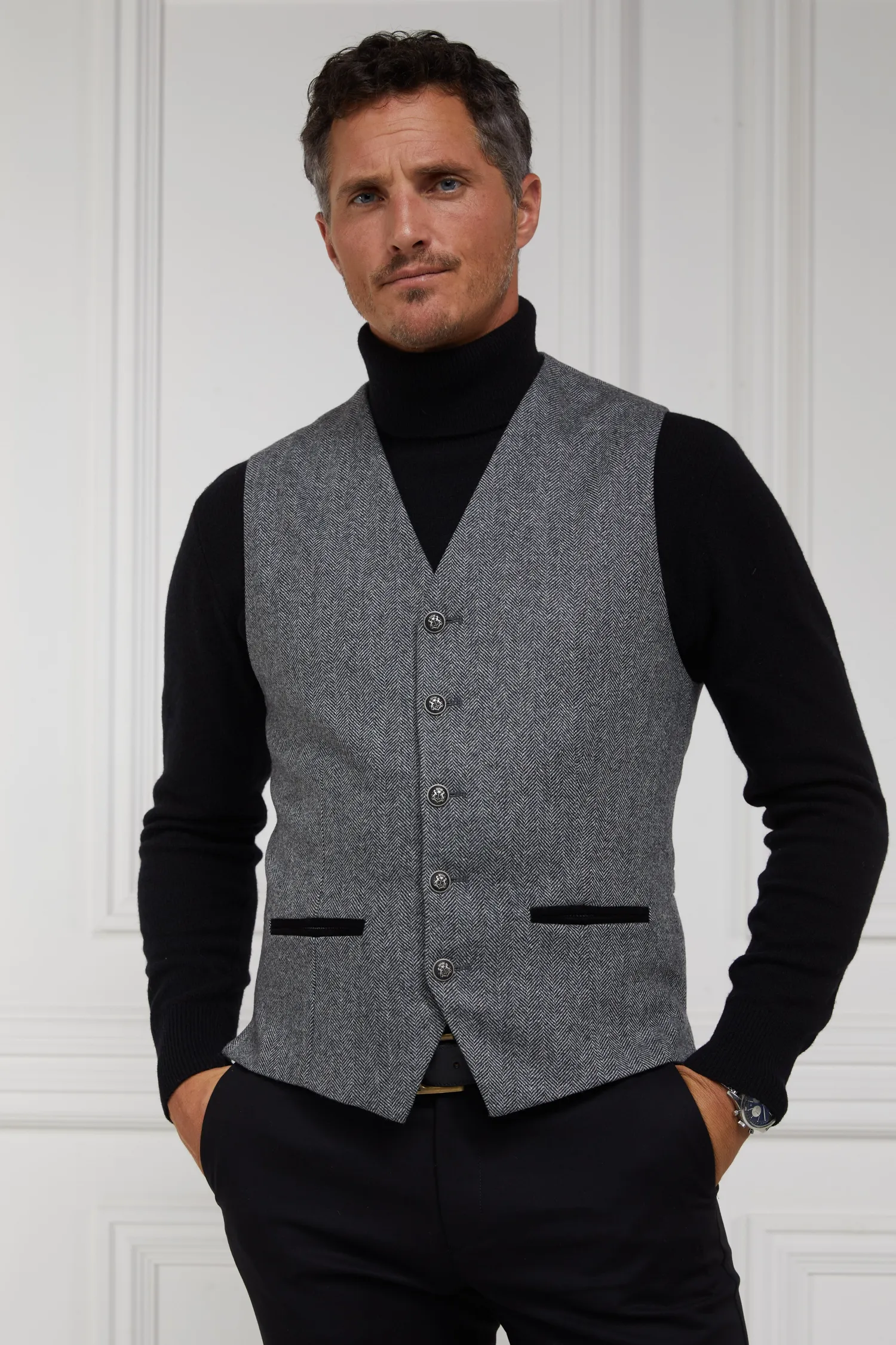 Outlet St James Waistcoat (Mono Herringbone) Waistcoats