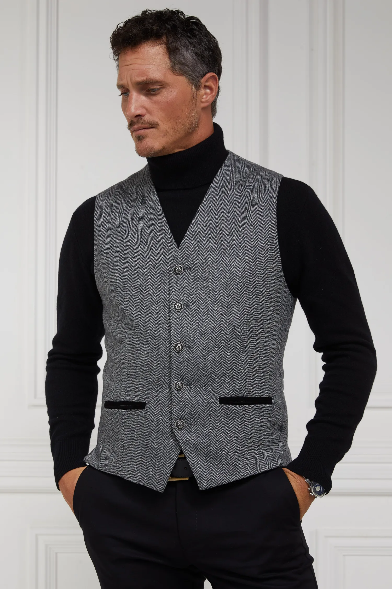 Outlet St James Waistcoat (Mono Herringbone) Waistcoats