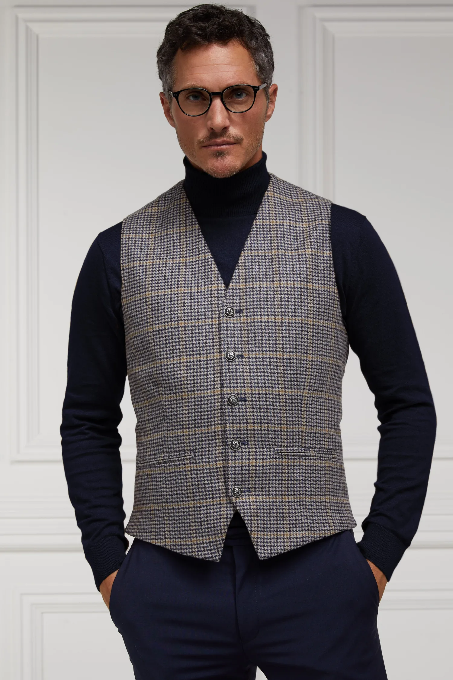Sale St James Waistcoat (Prince of Wales Navy) Waistcoats