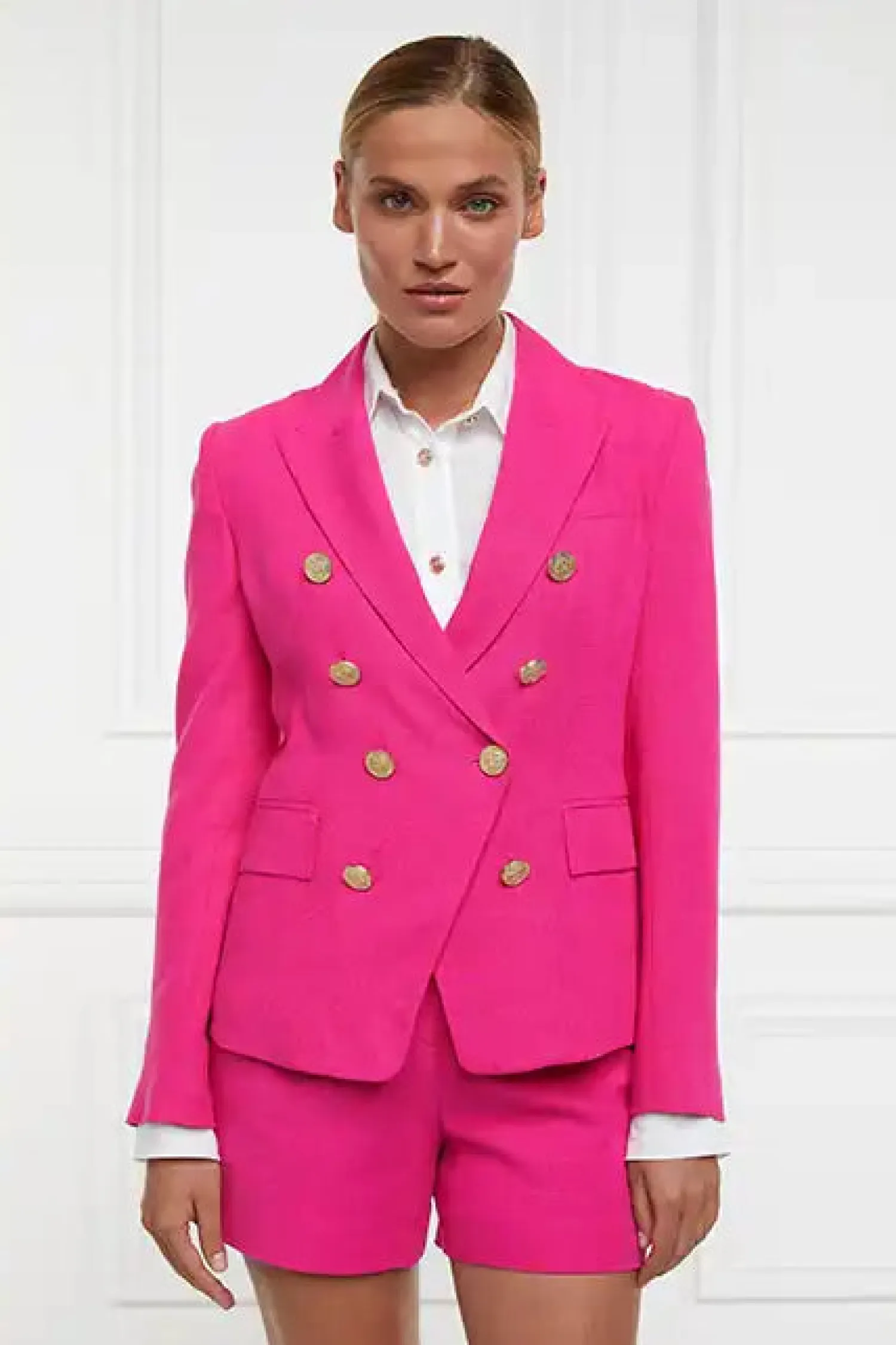 Sale Tailored Short (Hot Pink Linen) Women Shorts|Tailoring