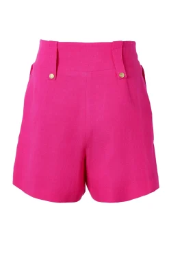 Sale Tailored Short (Hot Pink Linen) Women Shorts|Tailoring