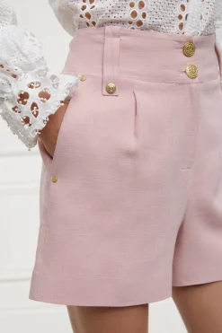 Hot Tailored Short (Pink Linen) Women Shorts|Tailoring