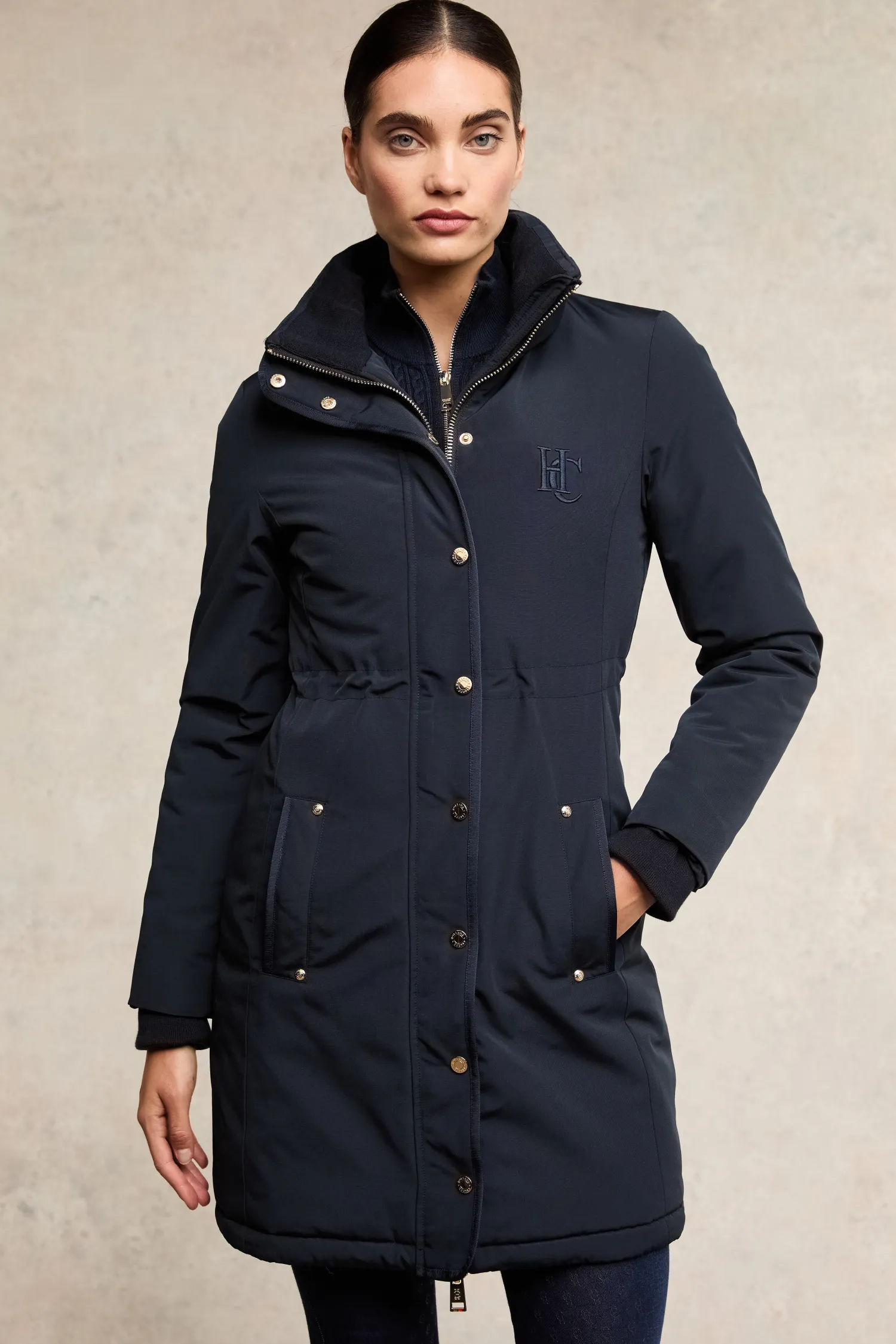 Outlet Team Waterproof Coat (Ink Navy Mono) Women Coats|Coats