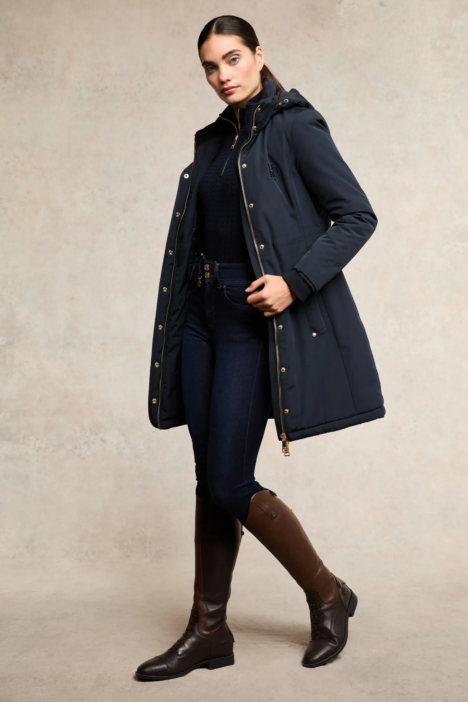 Outlet Team Waterproof Coat (Ink Navy Mono) Women Coats|Coats