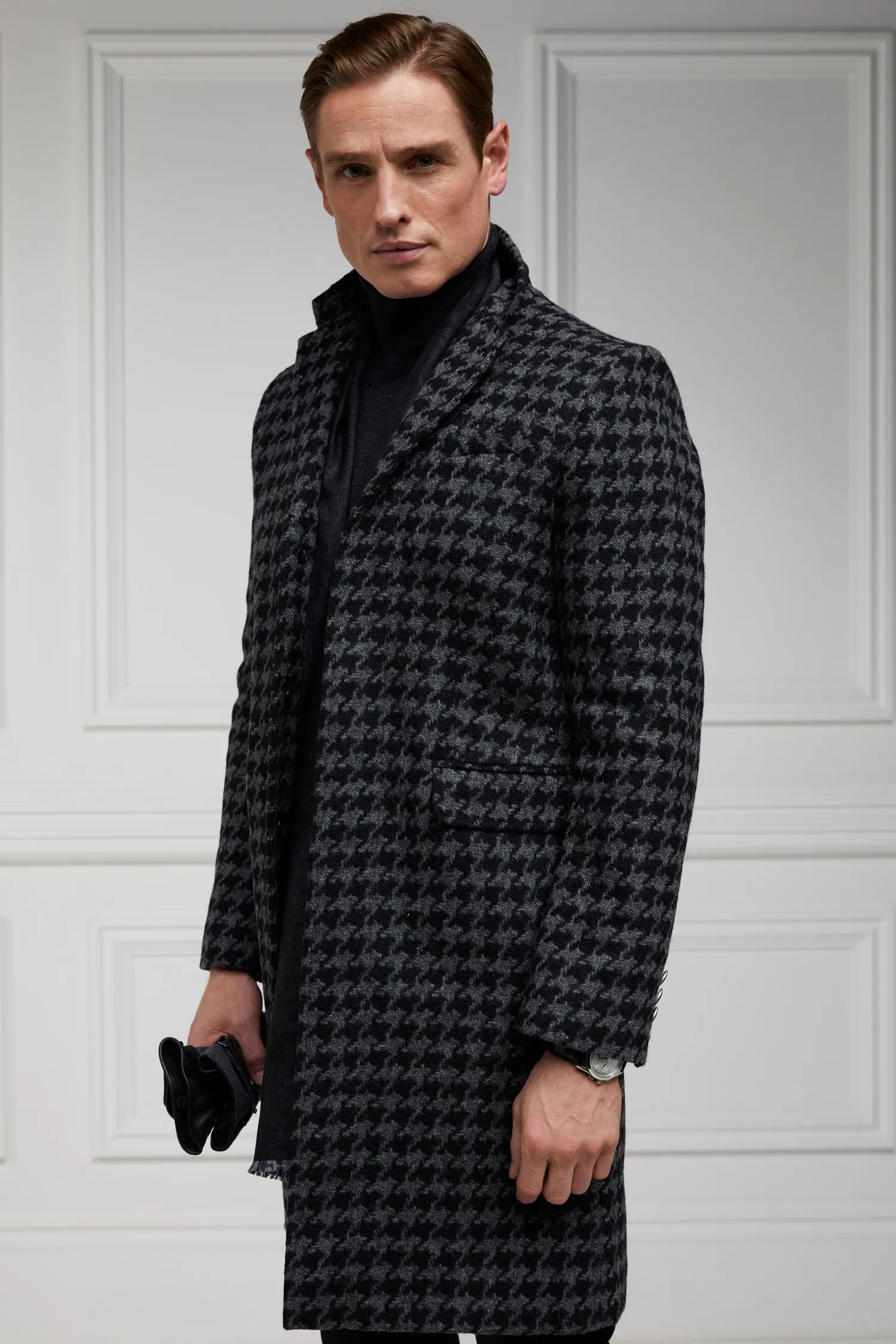 Hot The Cheltenham Coat (Large Scale Charcoal Houndstooth) Coats