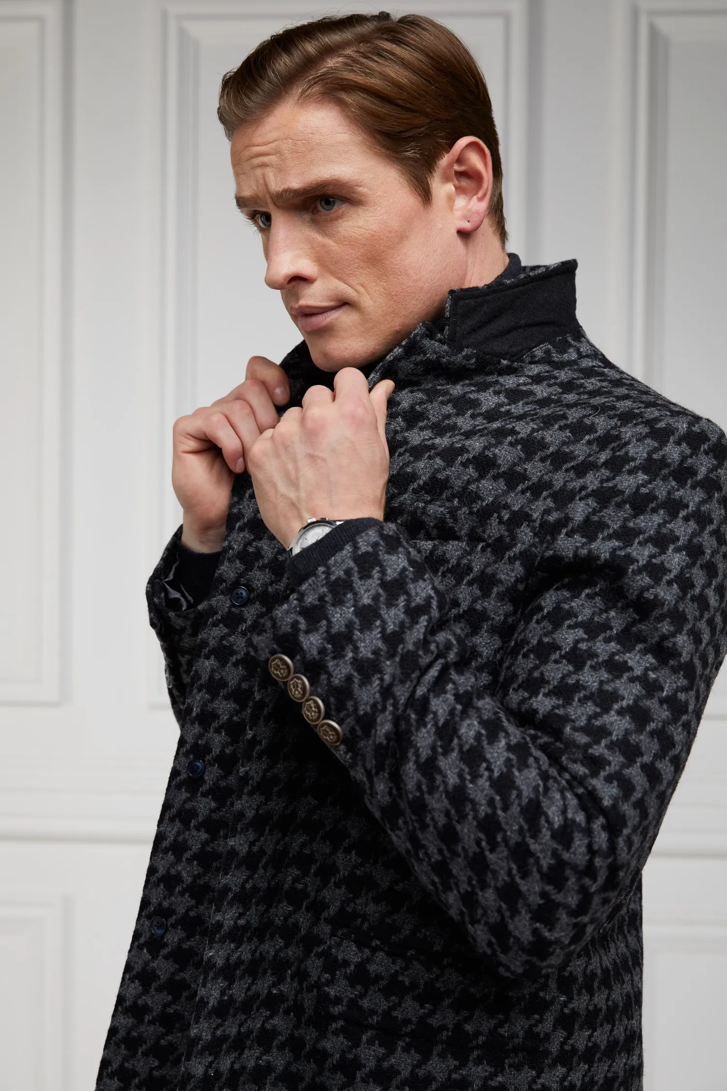 Hot The Cheltenham Coat (Large Scale Charcoal Houndstooth) Coats