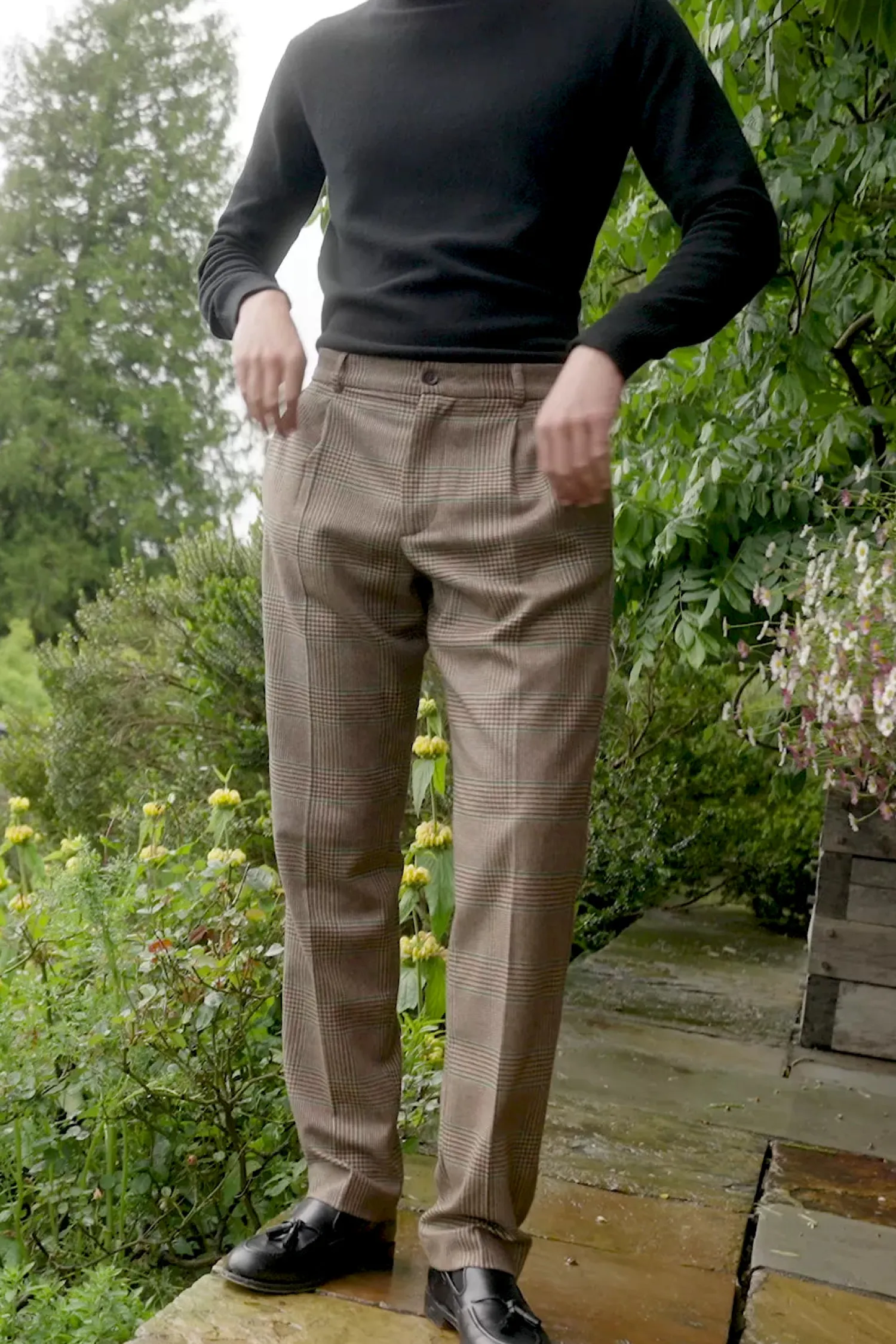 Fashion The Classic Trouser (Clarence Check Forest) Tailored Trousers
