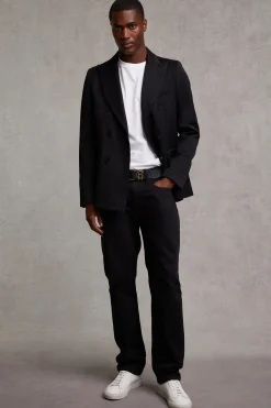 Fashion The Double Breasted Blazer (Black Barathea) Women Tailoring|Blazers