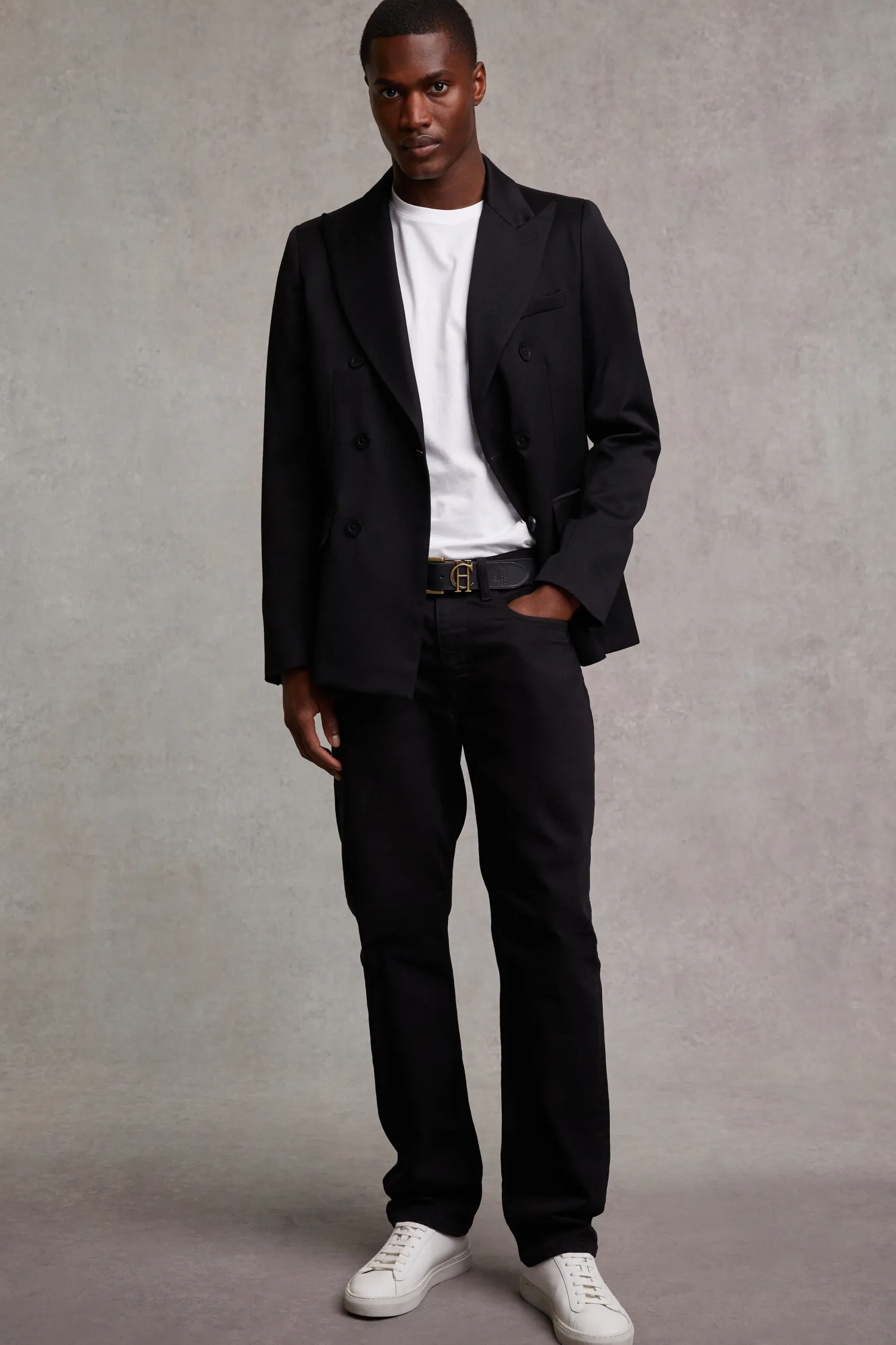Fashion The Double Breasted Blazer (Black Barathea) Women Tailoring|Blazers