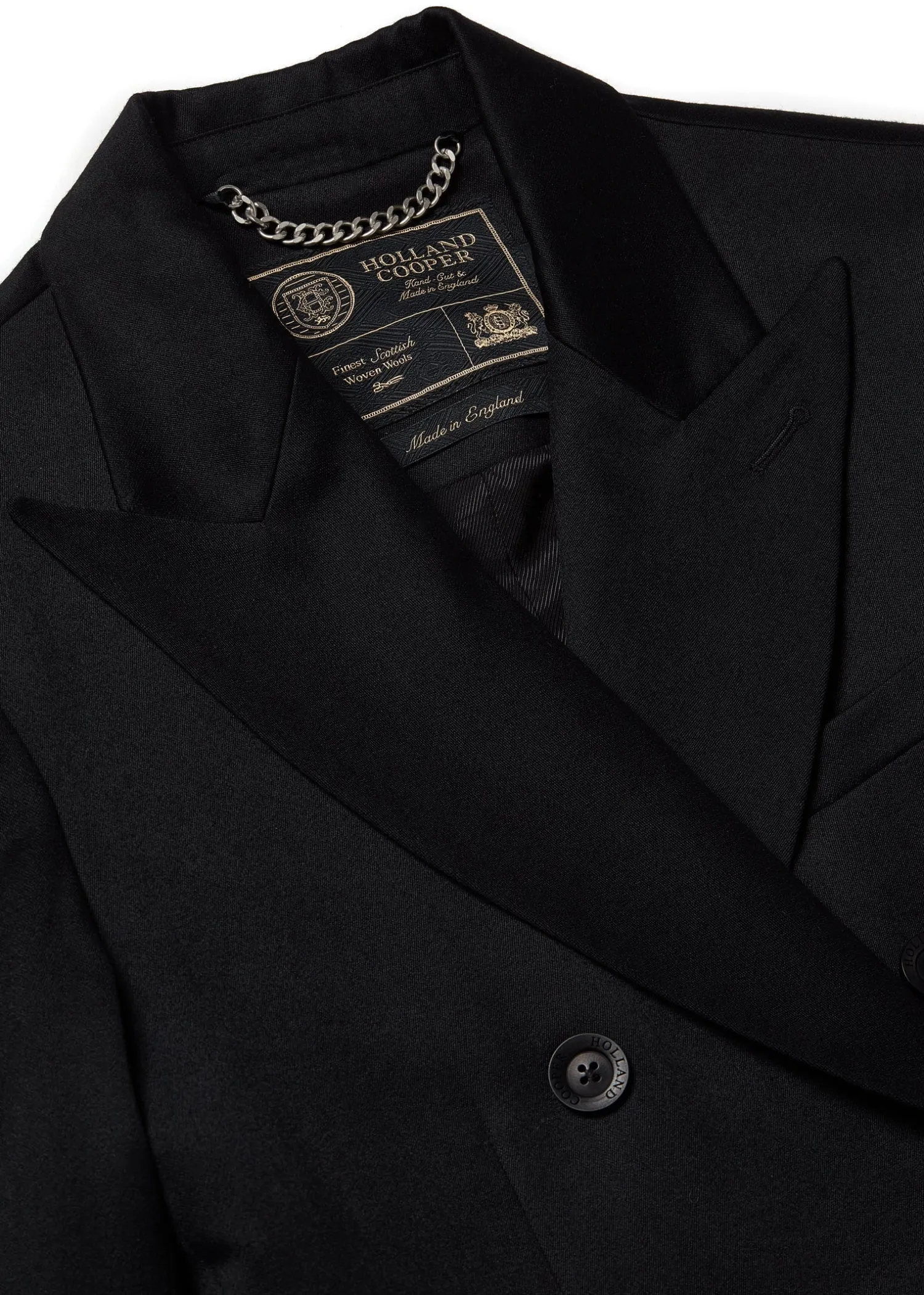 Fashion The Double Breasted Blazer (Black Barathea) Women Tailoring|Blazers