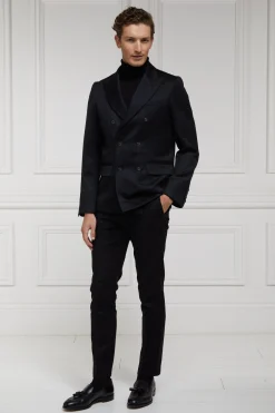 Fashion The Double Breasted Blazer (Black Barathea) Women Tailoring|Blazers