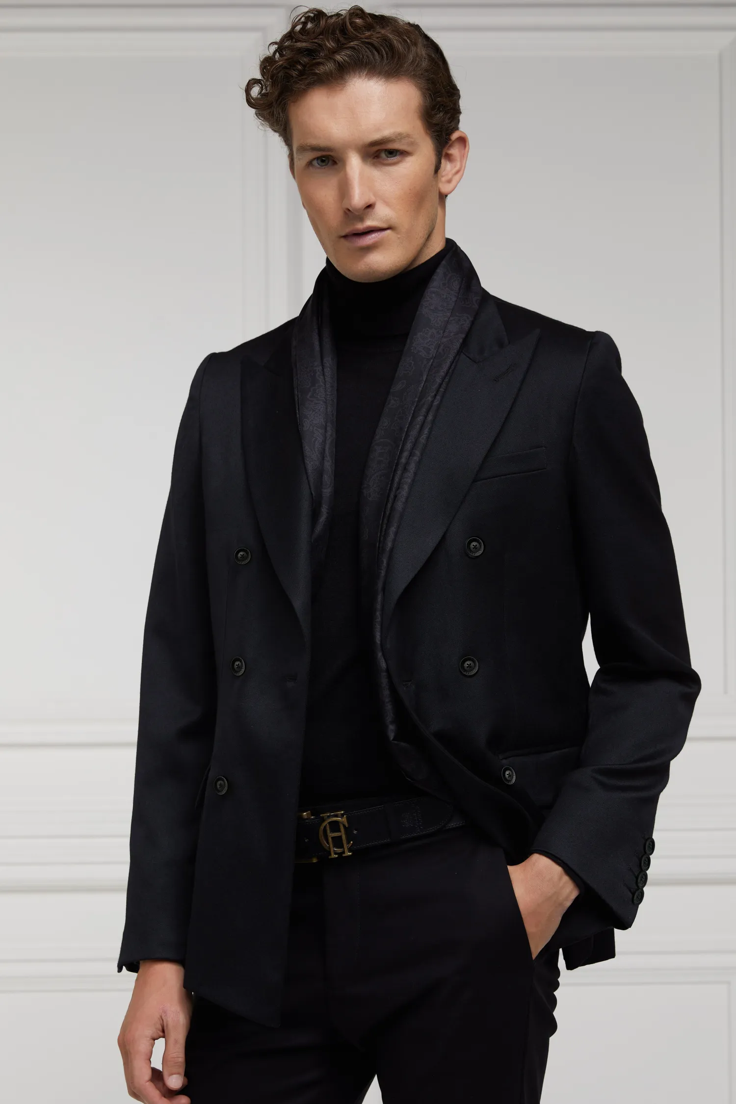 Fashion The Double Breasted Blazer (Black Barathea) Women Tailoring|Blazers
