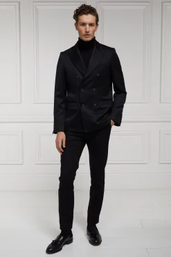 Fashion The Double Breasted Blazer (Black Barathea) Women Tailoring|Blazers