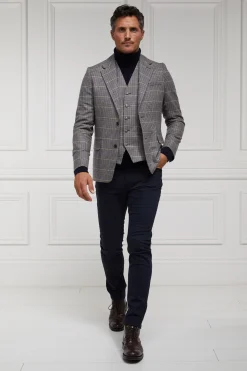 Hot The Single Breasted Blazer (Prince of Wales Navy) Blazers